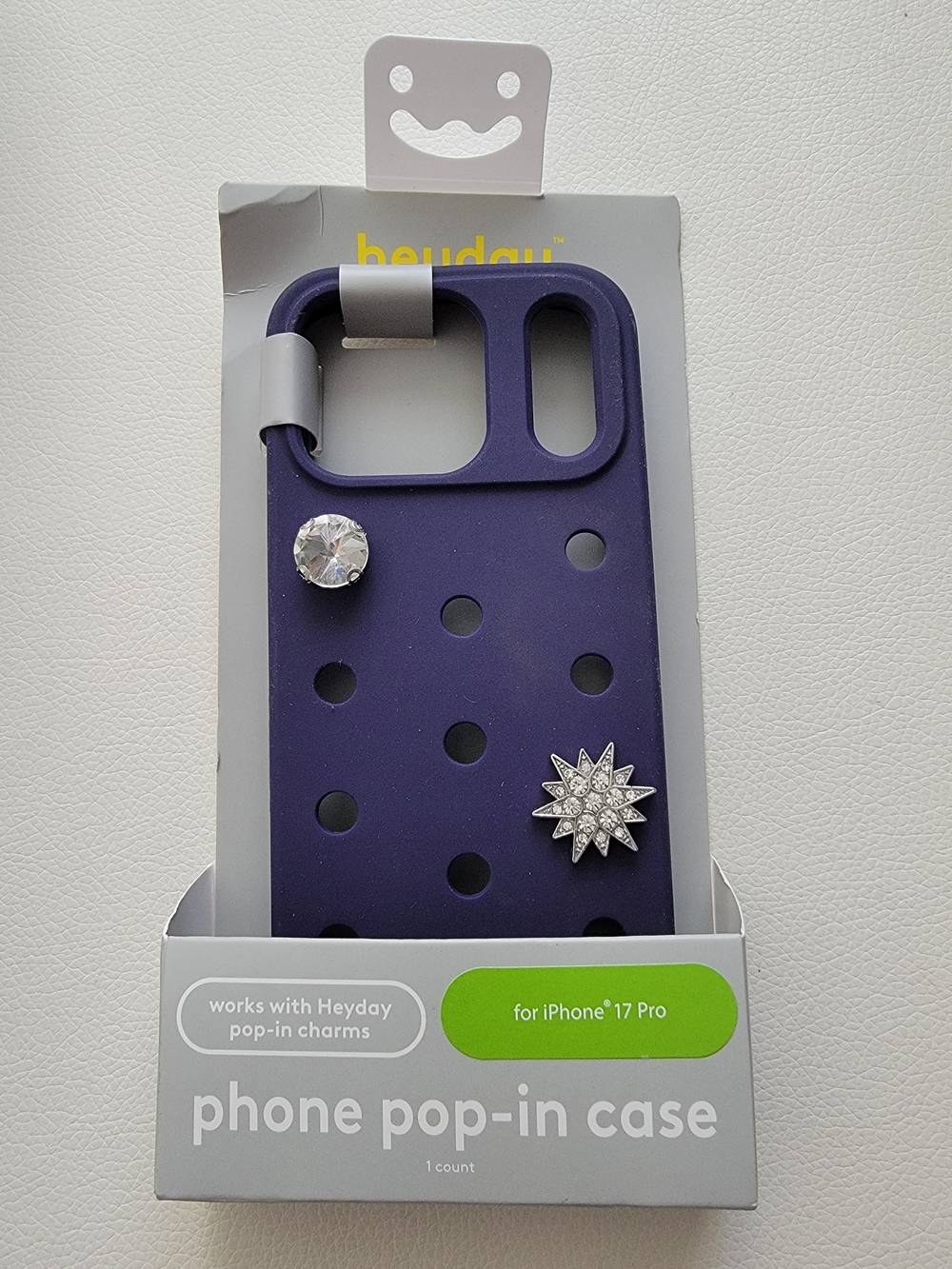 heyday Purple Phone 17 Pro Pop-In Case with Crystal Charms